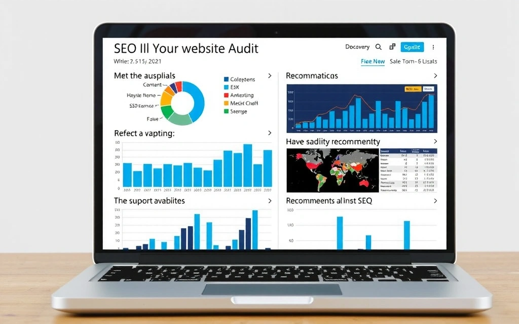 Website audit report with charts and data